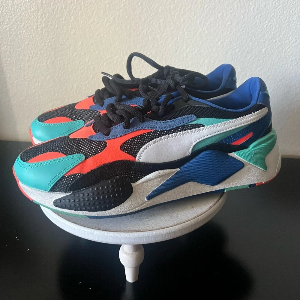 Men's Puma RS- X3‎ Puzzle Blk Multicolor(3715710-15) 9.5 Running Shoes